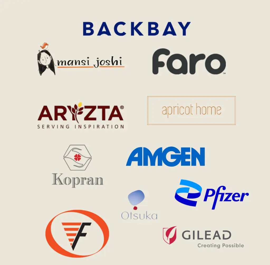 Companies Ishita Dosi has worked with for strategic presentations